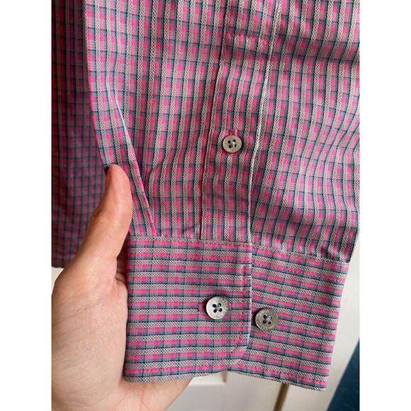 Bugatchi Uomo Mens Size Large Long-Sleeve Button Down Shirt Plaid - Picture 4 of 6
